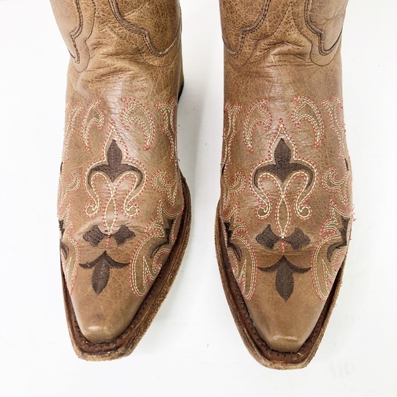 𝅺Circle G pita Fleur de leather embroidered cowboy boots - Picture 6 of 14
